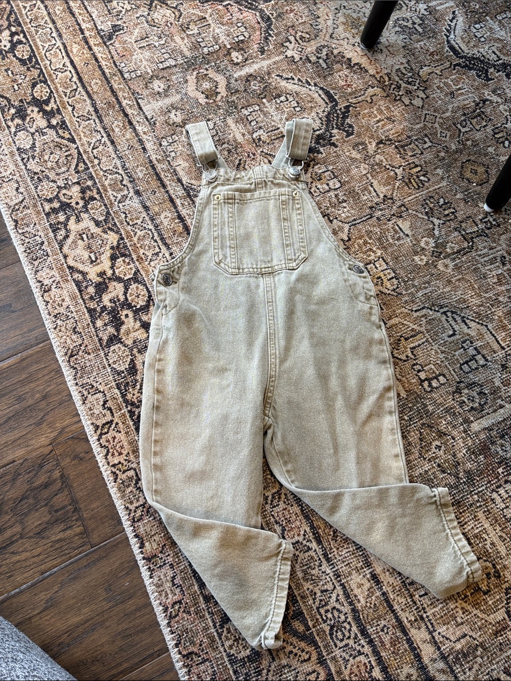 Zara Beige Denim Overalls Jumpsuit
